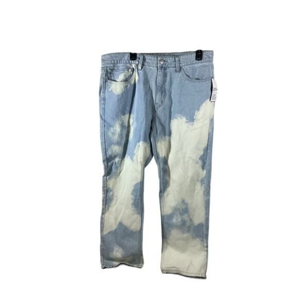 OOs 90s Elenagilbert grunge brother rugged Sky Printed Jeans for Men Size 36x30